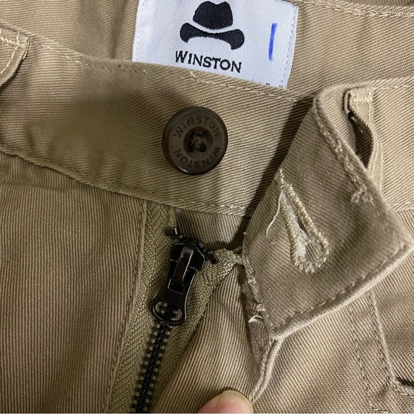 Winston Men’s Khaki Pants w/ Microsuede Offset Back Pockets 38/31 - Picture 6 of 10